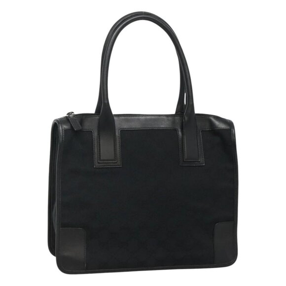 GUCCI GG Canvas Tote Bag Outlet Black Gold 000 0855 00 2113 Auth am7878 - Picture 1 of 16